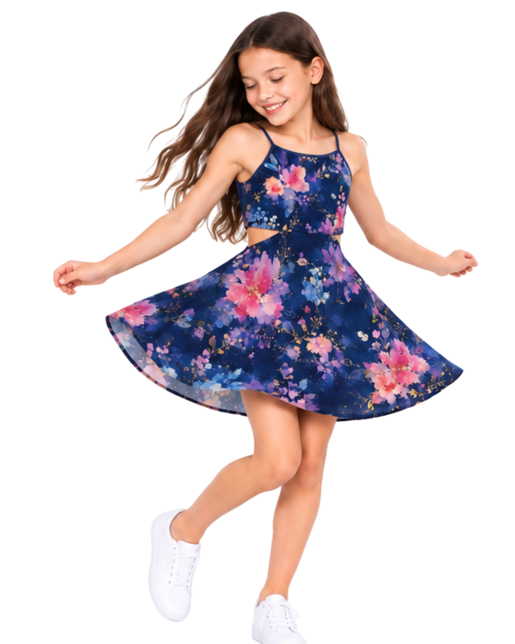 Belle Navy Floral Two Piece Party Effect Dress for Tween Girls | Sutton Sisters Australia