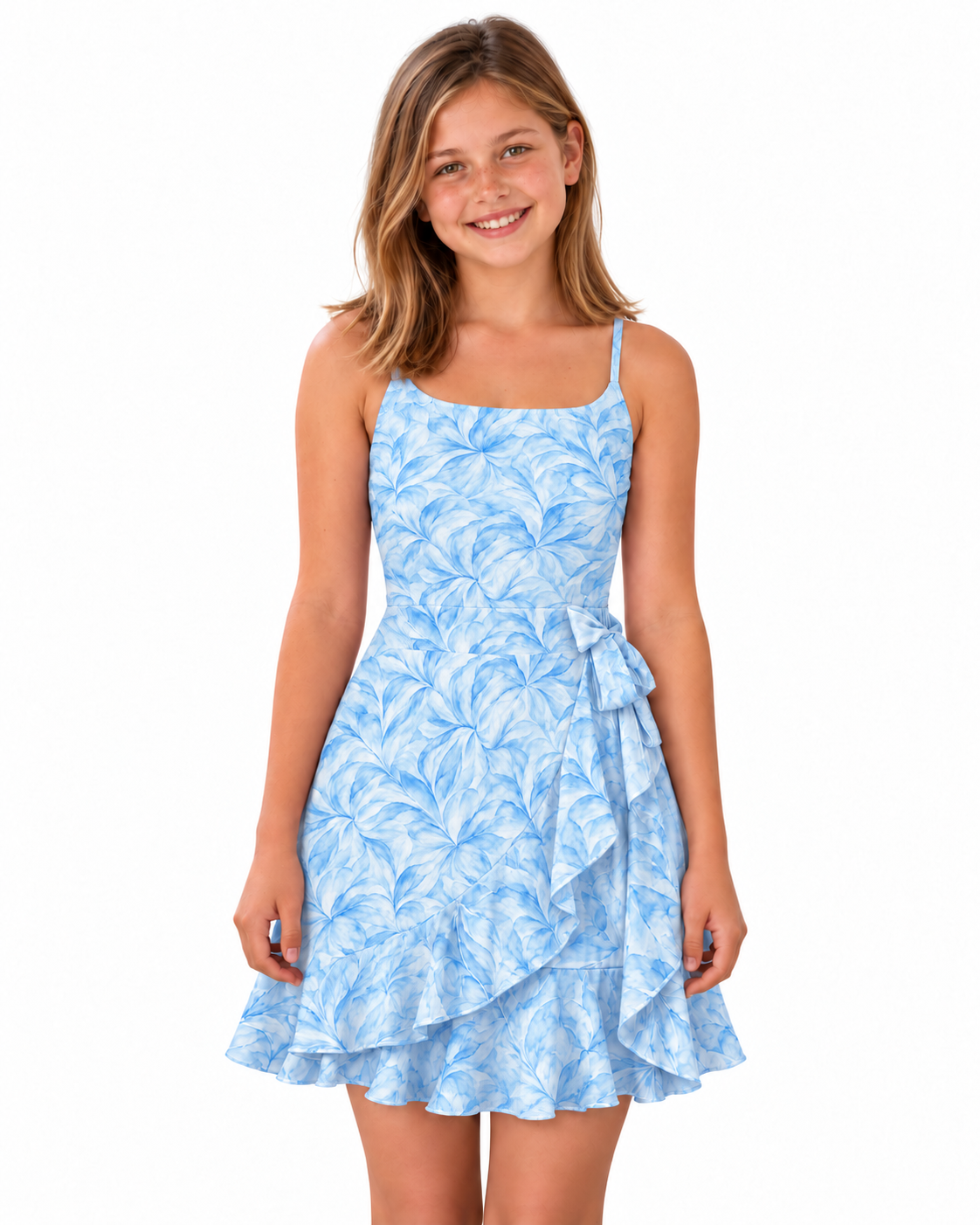 Lacey Ruffle Hem Party Dress 💙🤍 Tween Girls | Sutton Sisters Australia