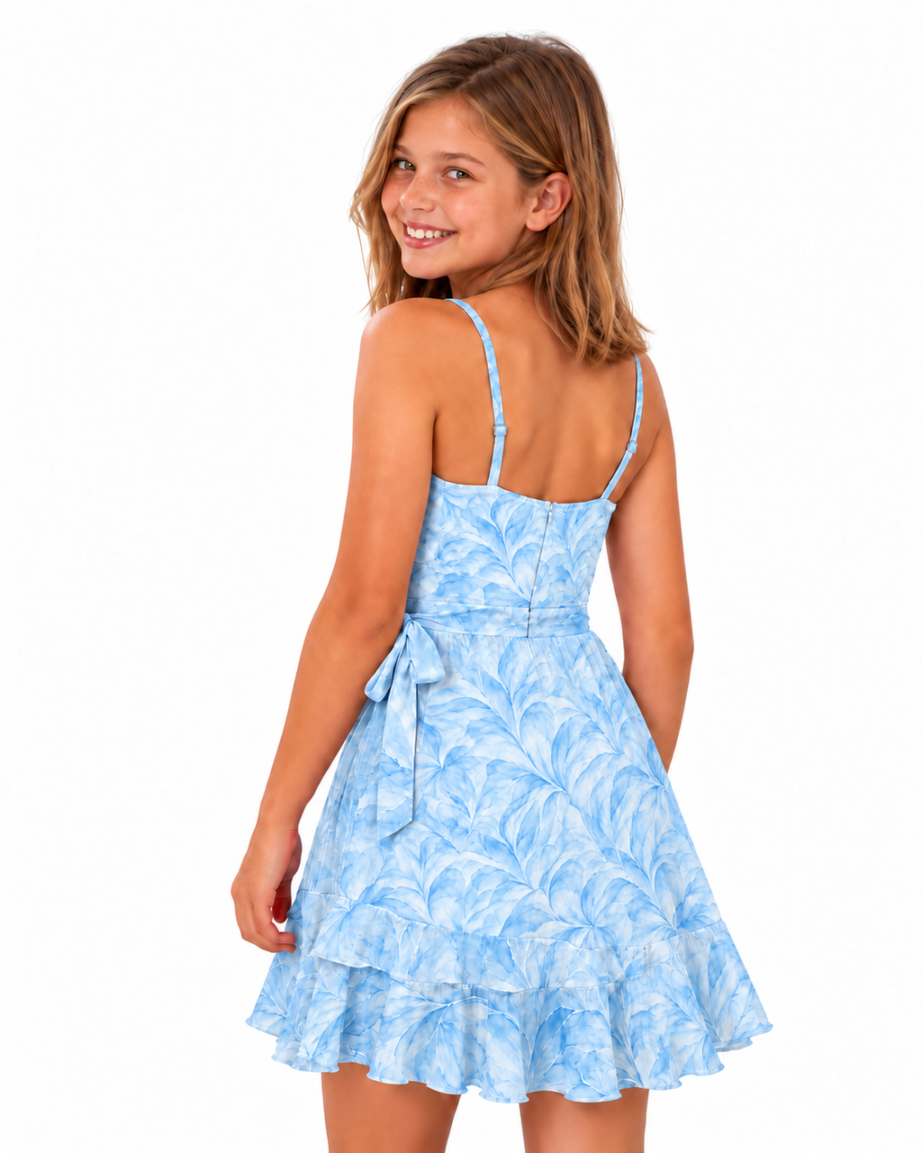Lacey Ruffle Hem Party Dress 💙🤍 Tween Girls | Sutton Sisters Australia