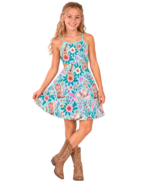 Savannah Country Boho Two Piece Effect Party Dress for Tween girls | Sutton Sisters Australia