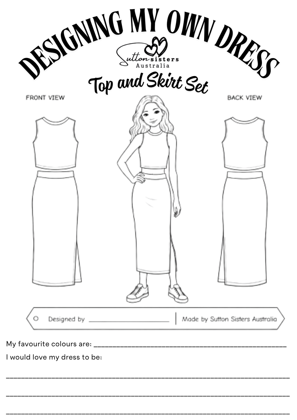 Design Your Own Top & Skirt Set | Sutton Sisters Australia