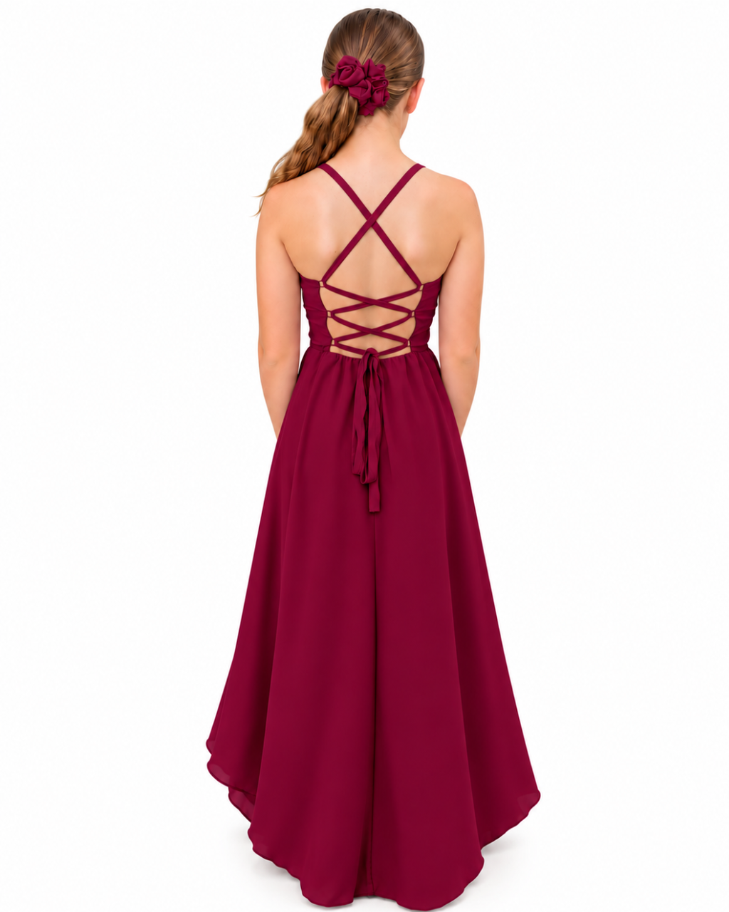 Vivi Burgundy High Low Dress for Tween Girls | Sutton Sisters Australia
