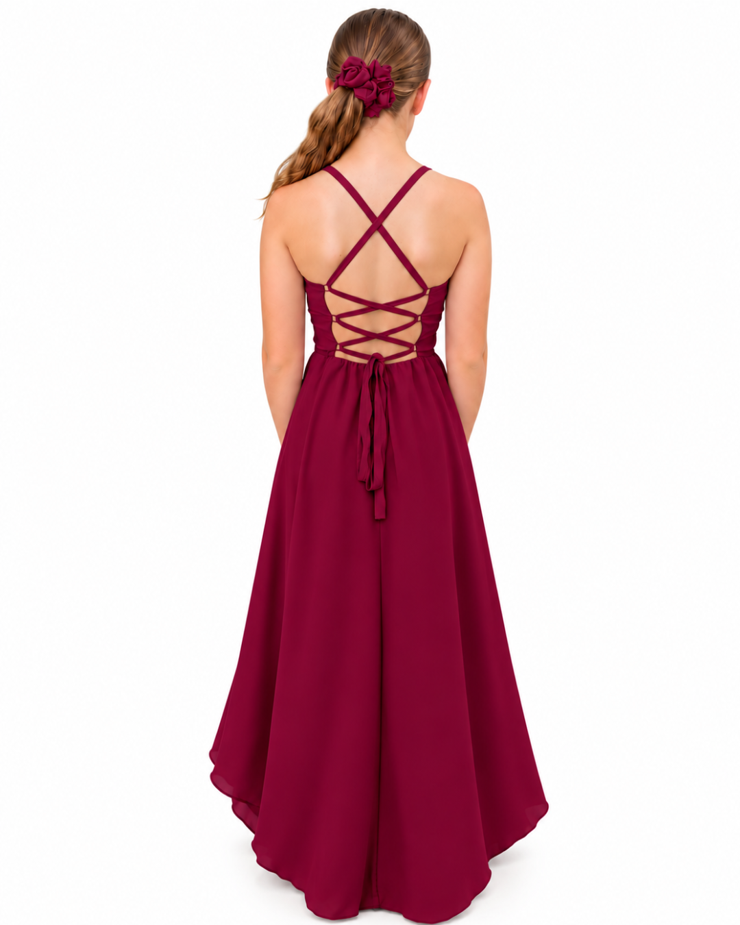 Vivi Burgundy High Low Dress for Tween Girls | Sutton Sisters Australia
