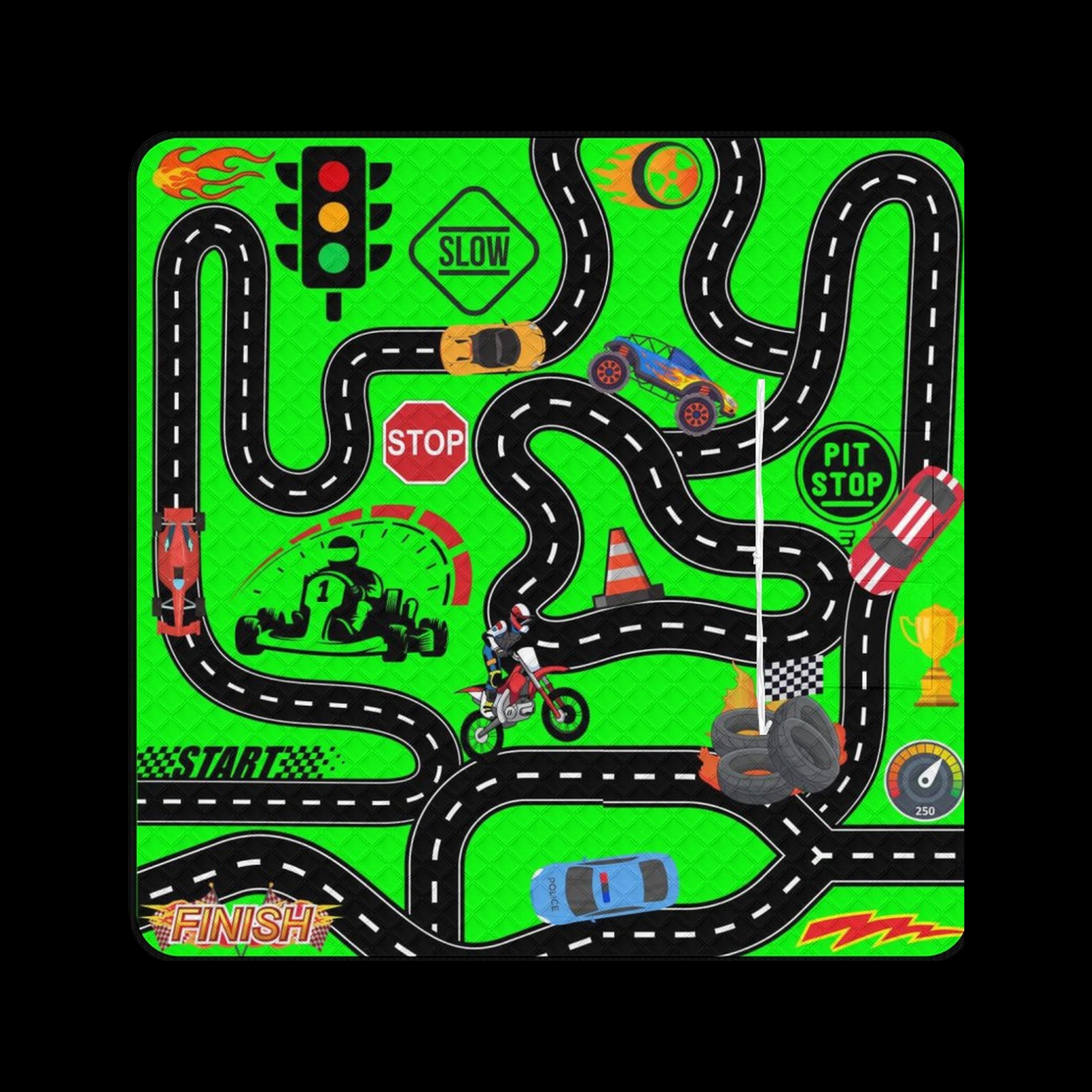 Race Track Massive 2M x 2M Zip Up Picnic Rug