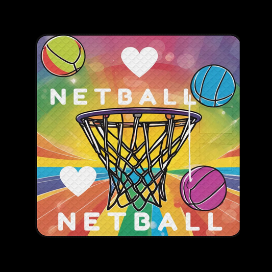 I Love Netball Massive 2M x 2M Zip Up Picnic Rug