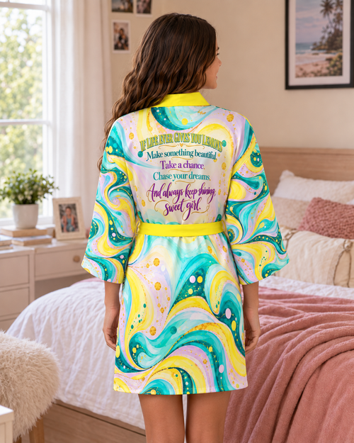 Lemonade Dreams Satin Robe 🍋✨| Sutton Sisters Australia