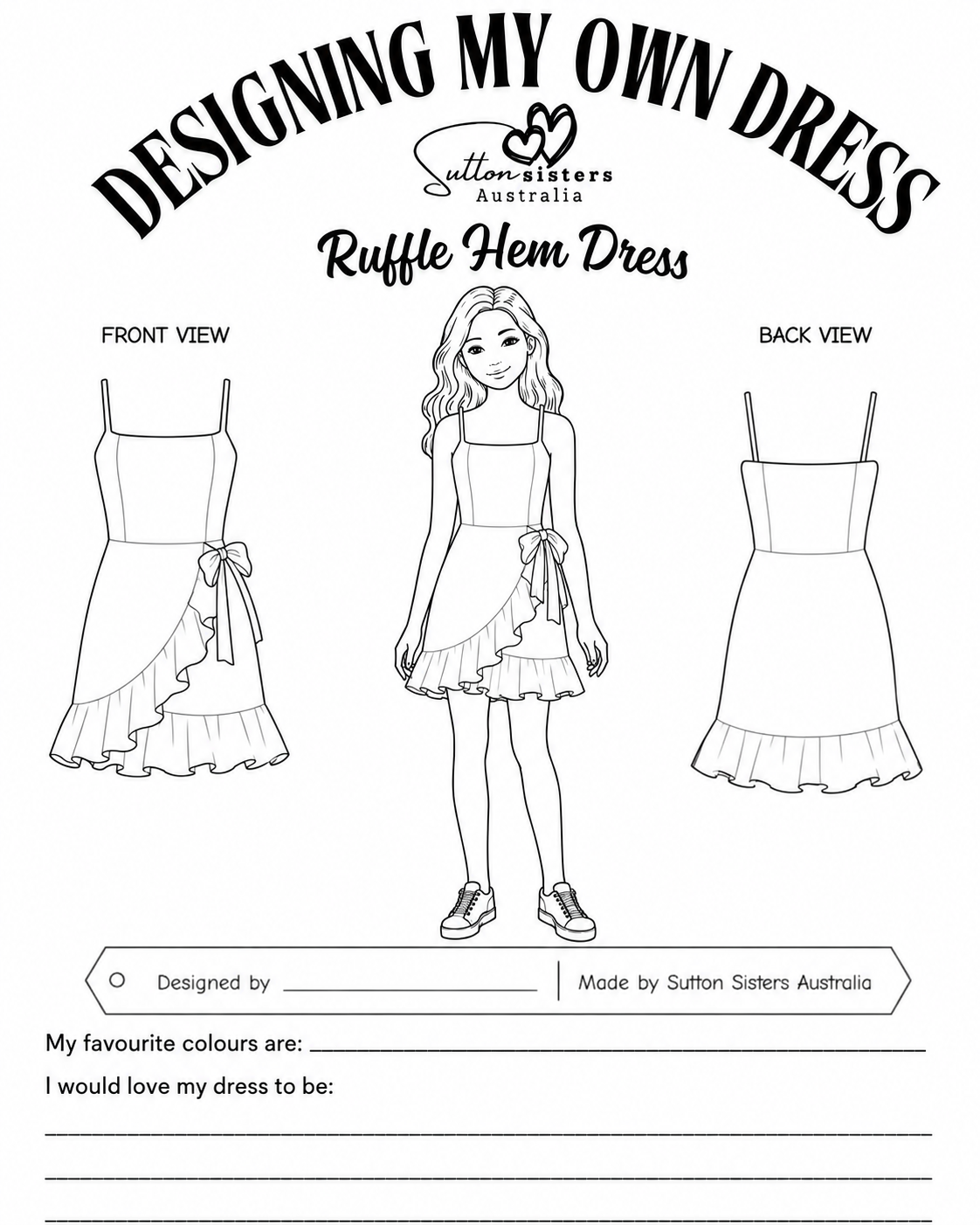 Design Your Own Primary School Graduation Ruffle Hem Party Dress for Tween Girls | Sutton Sisters Australia